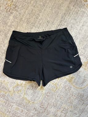 Athleta Black Athletic Running Shorts with Reflective Trim